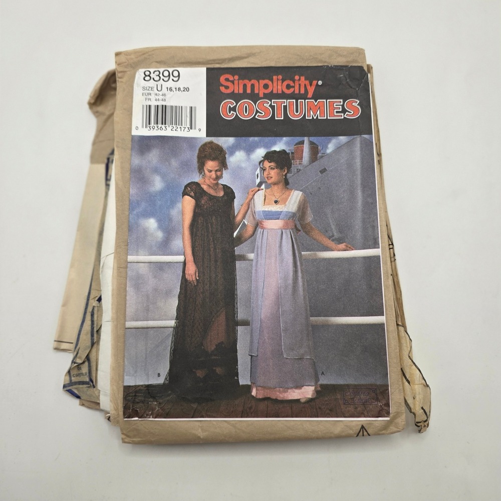 Simplicity 8399 Titanic Rose Gown Sewing Pattern Edwardian Costume Size 16-20